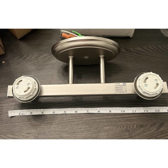 Vanity Light Fixture with 2 Lights-Satin Nickel Finish - Picture 4 of 7